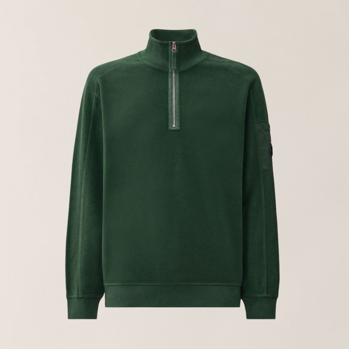 C.P. Company Brushed Emerized Diagonal Fleece Half Zip Lens Sweatshirt