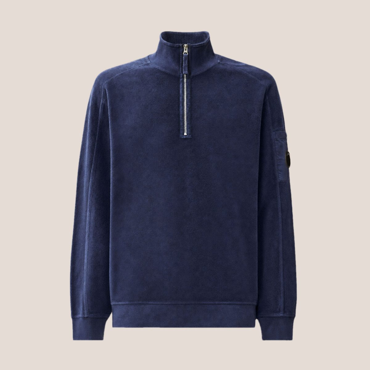 C.P. Company Brushed Emerized Diagonal Fleece Half Zip Lens Sweatshirt
