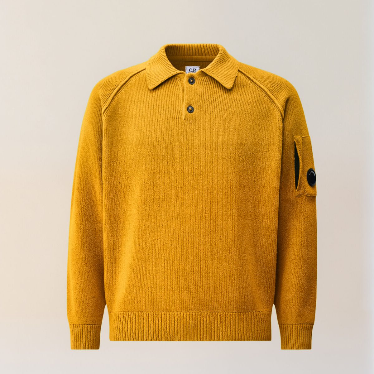 C.P. Company Chenille Cotton Lens Polo Sweater