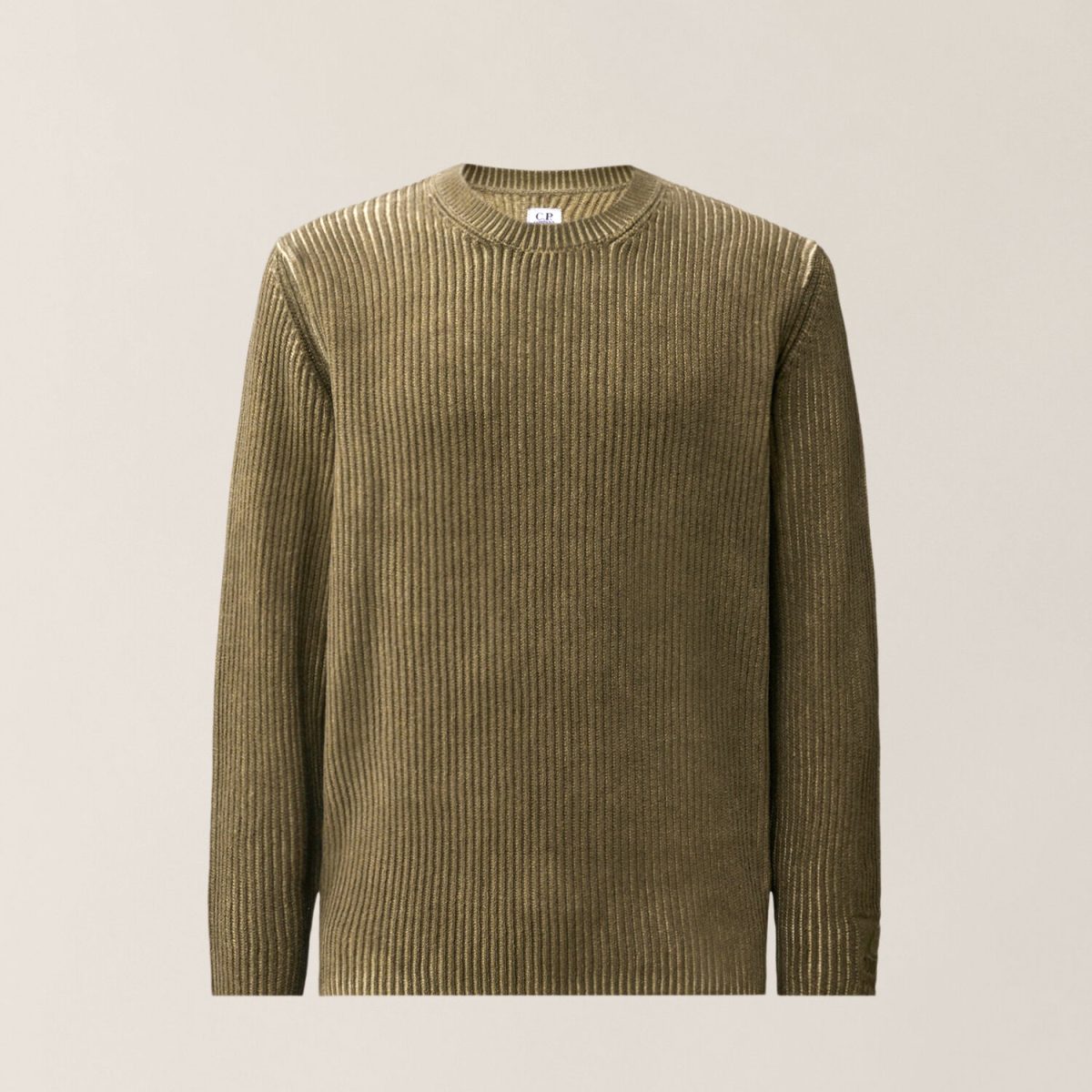 C.P. Company Cotton Chenille Special Dyed Crewneck Logo Sweater