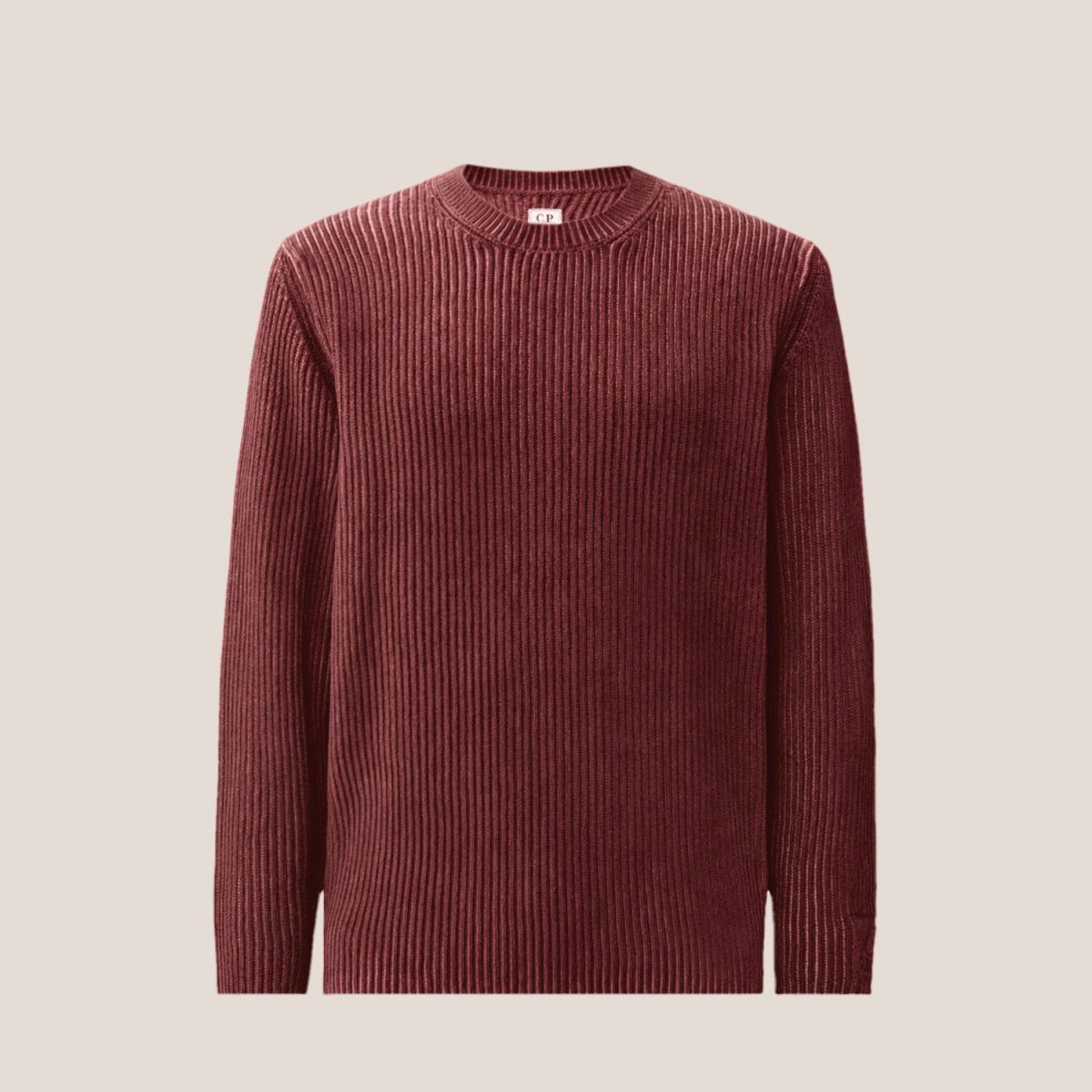 C.P. Company Cotton Chenille Special Dyed Crewneck Logo Sweater