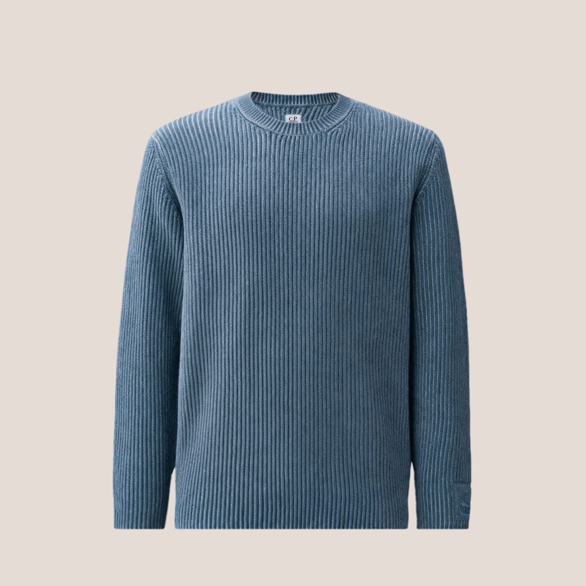C.P. Company Cotton Chenille Special Dyed Crewneck Logo Sweater