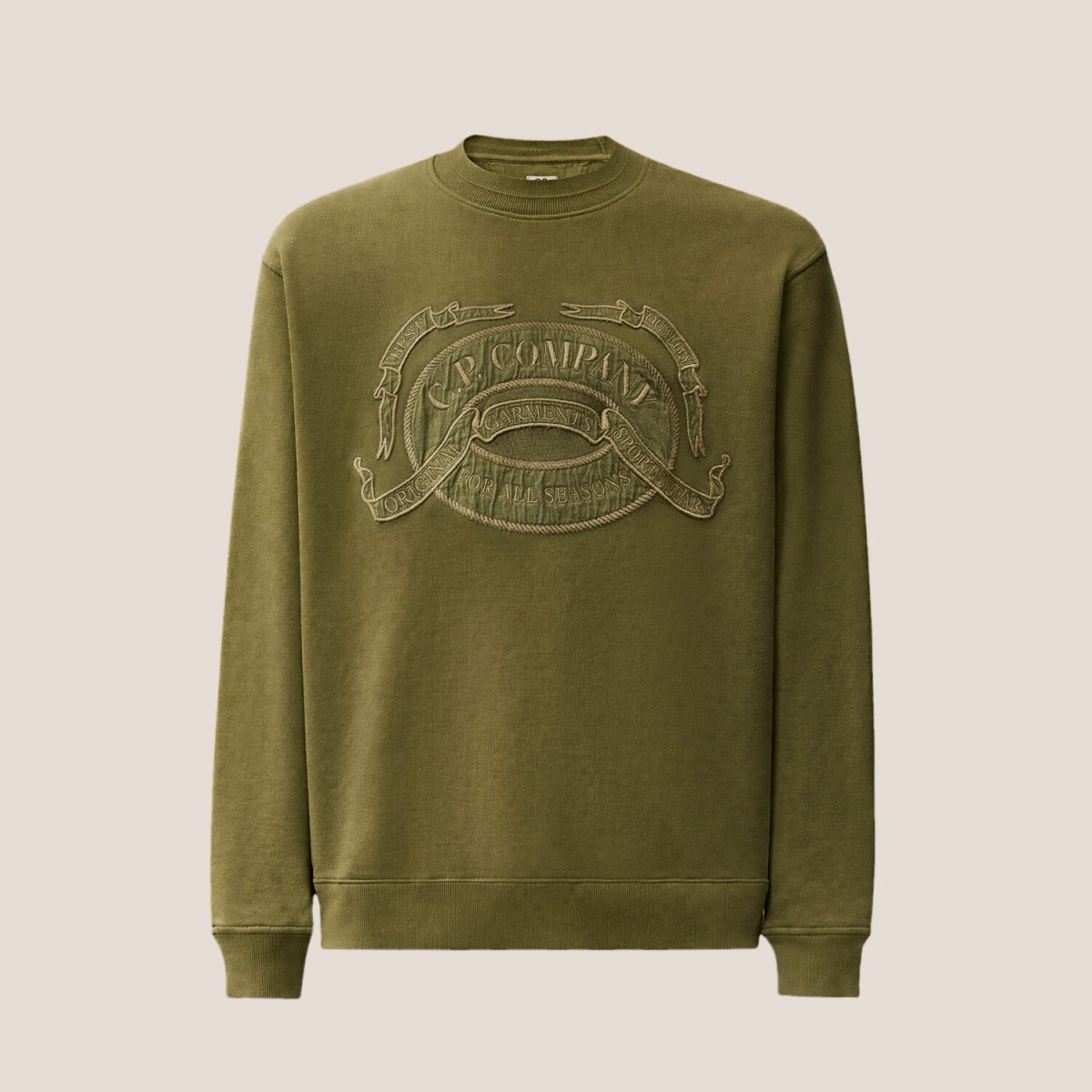 C.P. Company Cotton Fleece Crewneck Logo Sweatshirt