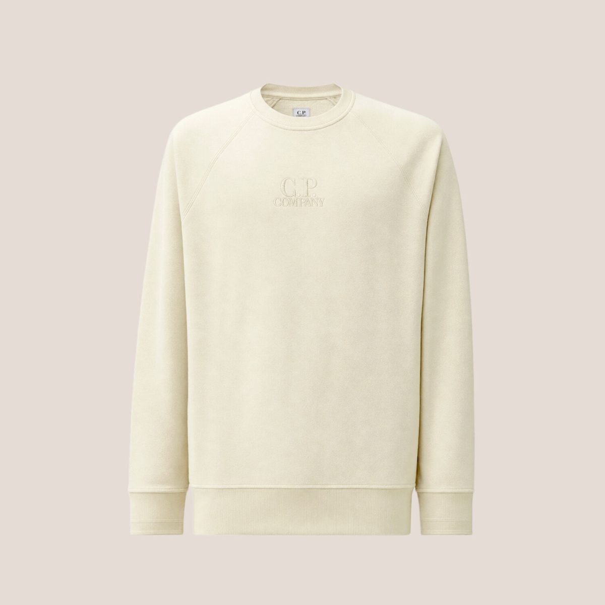 C.P. Company Diagonal Raised Fleece Crewneck Logo Sweatshirt