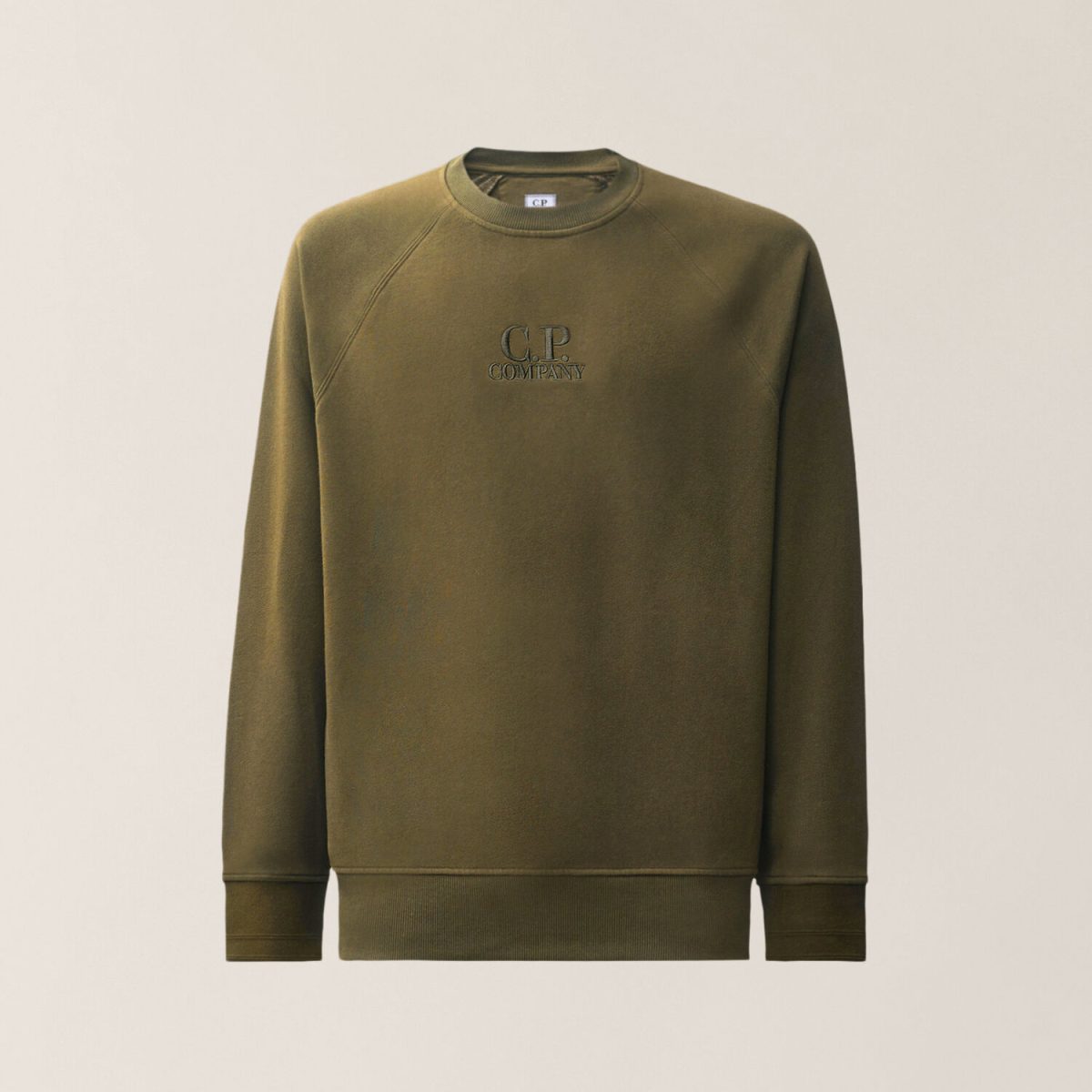 C.P. Company Diagonal Raised Fleece Crewneck Logo Sweatshirt