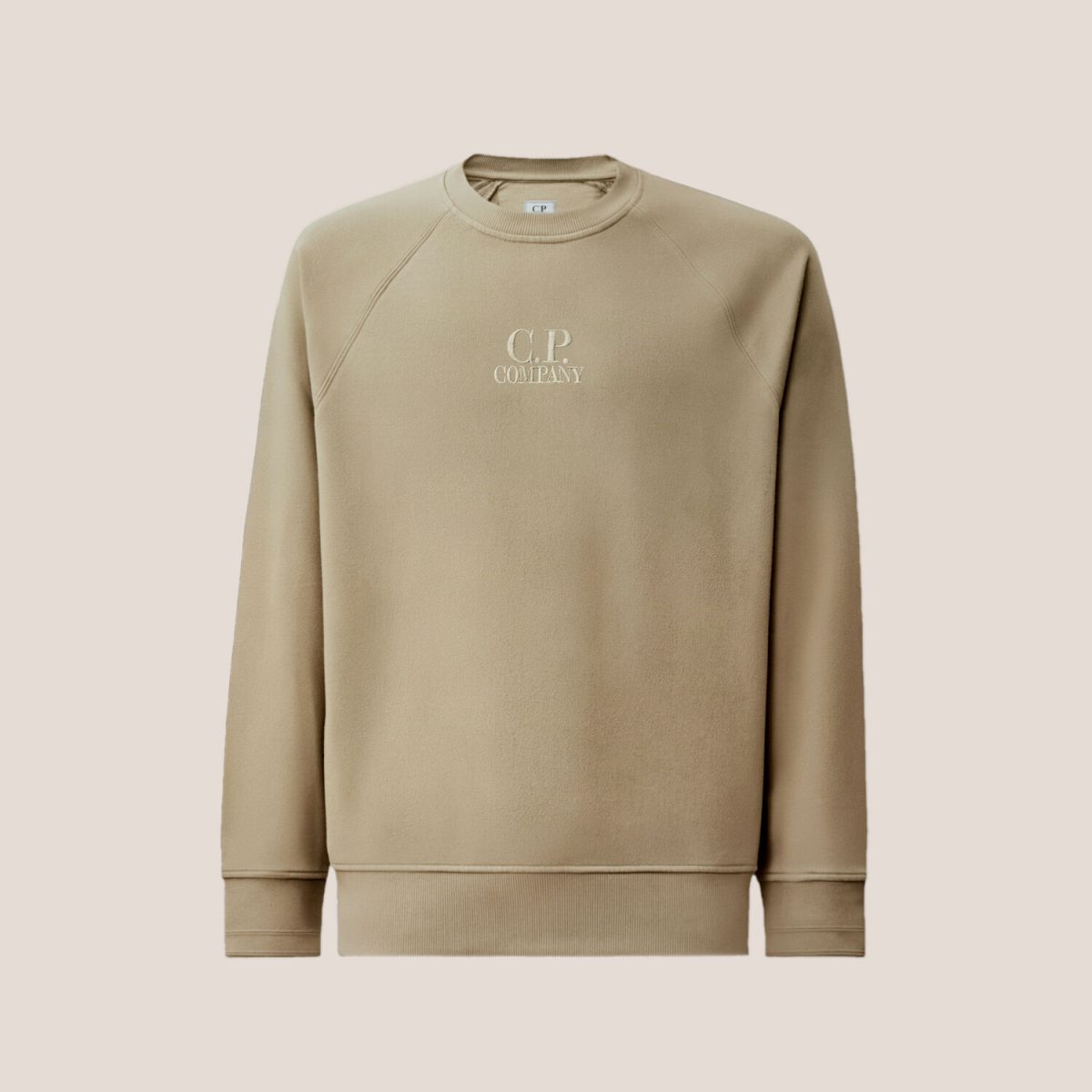 C.P. Company Diagonal Raised Fleece Crewneck Logo Sweatshirt