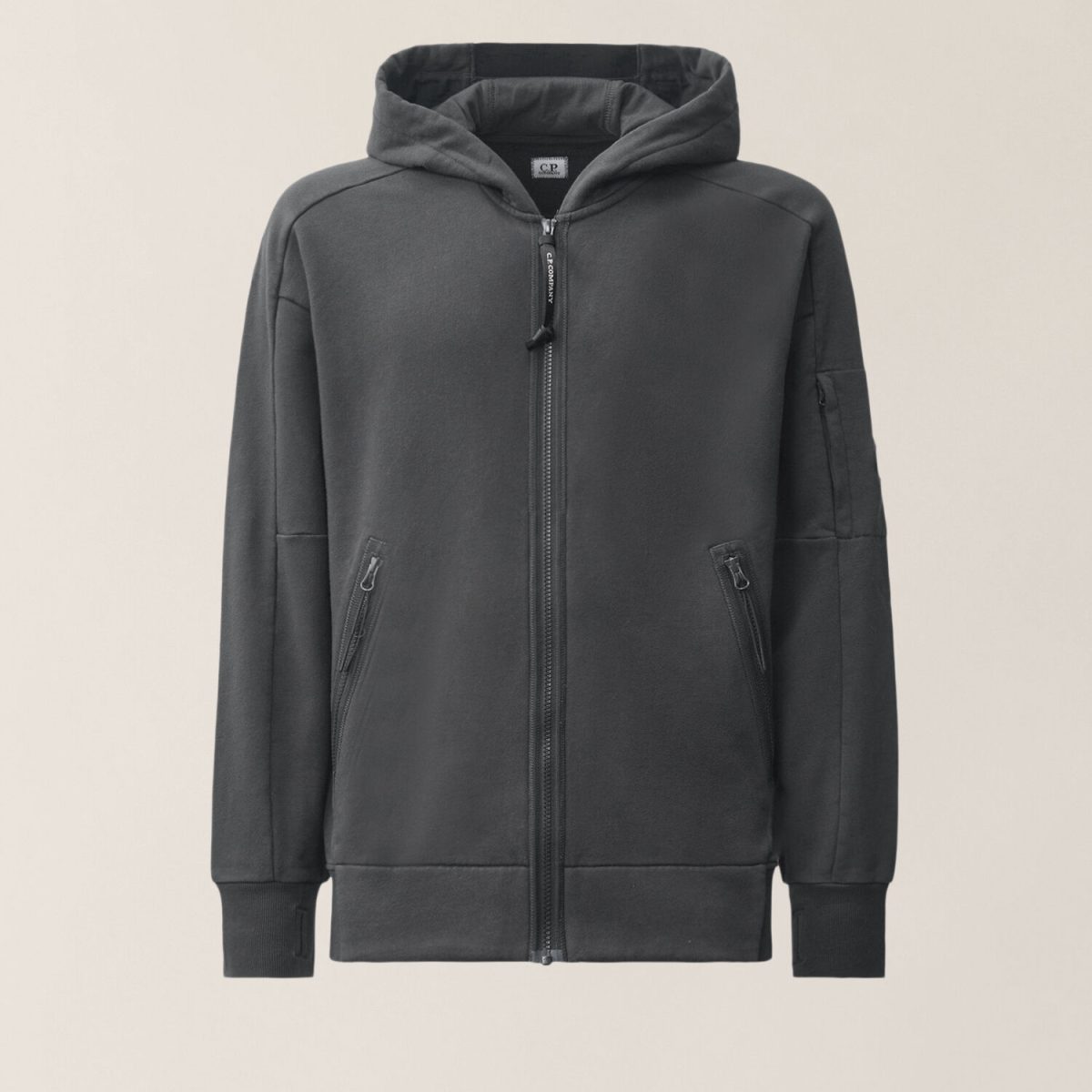C.P. Company Diagonal Raised Fleece Lens Hooded Zip Sweatshirt