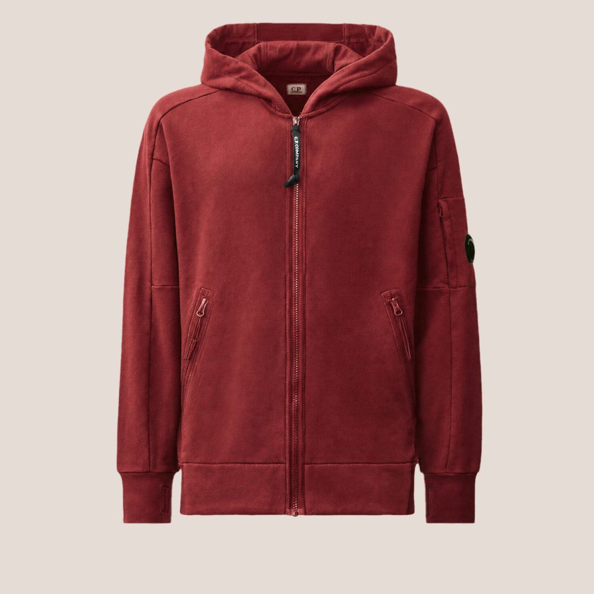 C.P. Company Diagonal Raised Fleece Lens Hooded Zip Sweatshirt