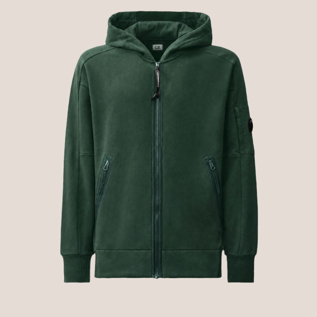 C.P. Company Diagonal Raised Fleece Lens Hooded Zip Sweatshirt
