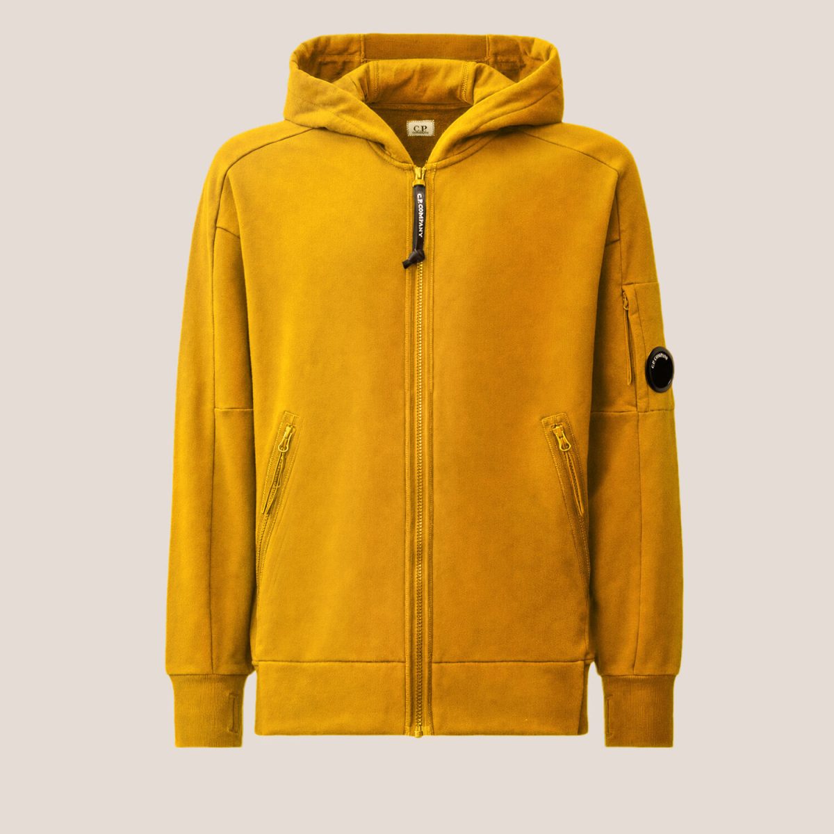 C.P. Company Diagonal Raised Fleece Lens Hooded Zip Sweatshirt