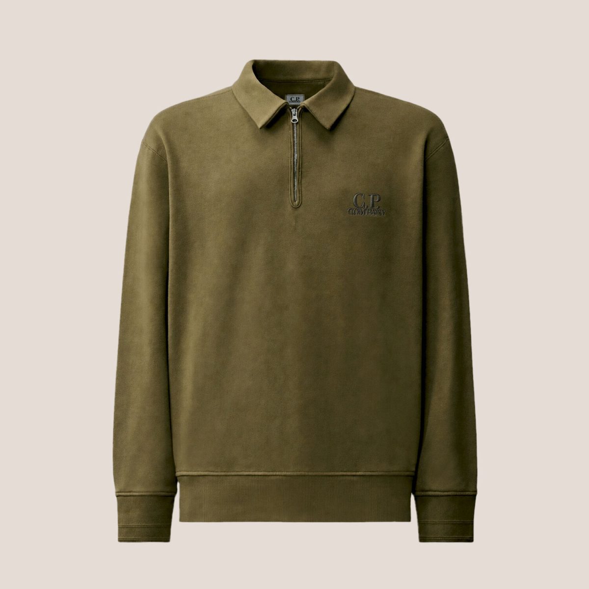 C.P. Company Diagonal Raised Fleece Polo Sweatshirt