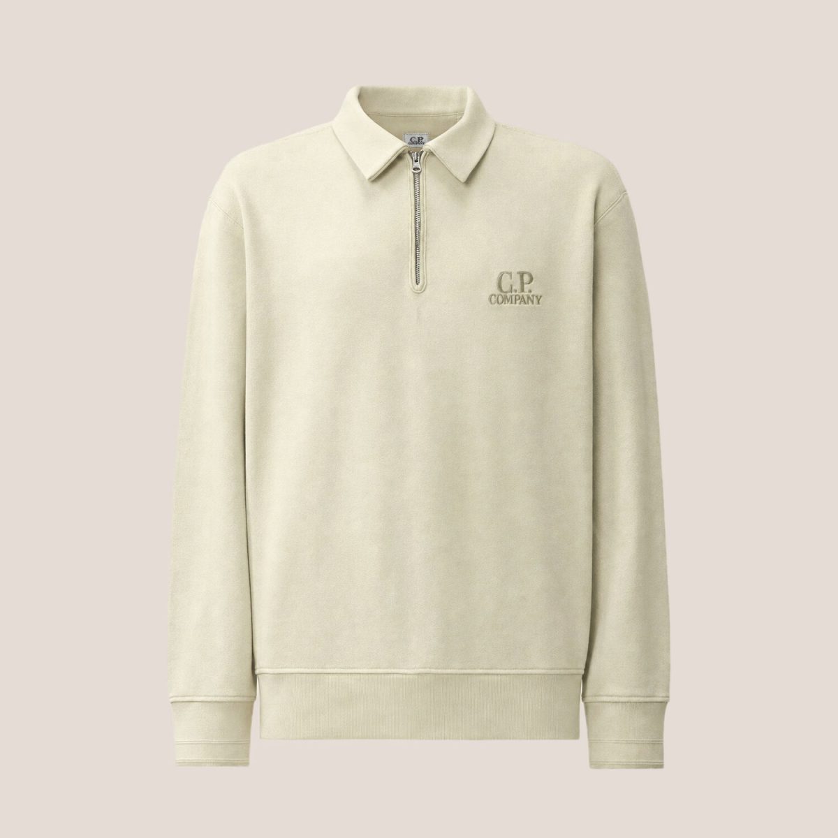 C.P. Company Diagonal Raised Fleece Polo Sweatshirt