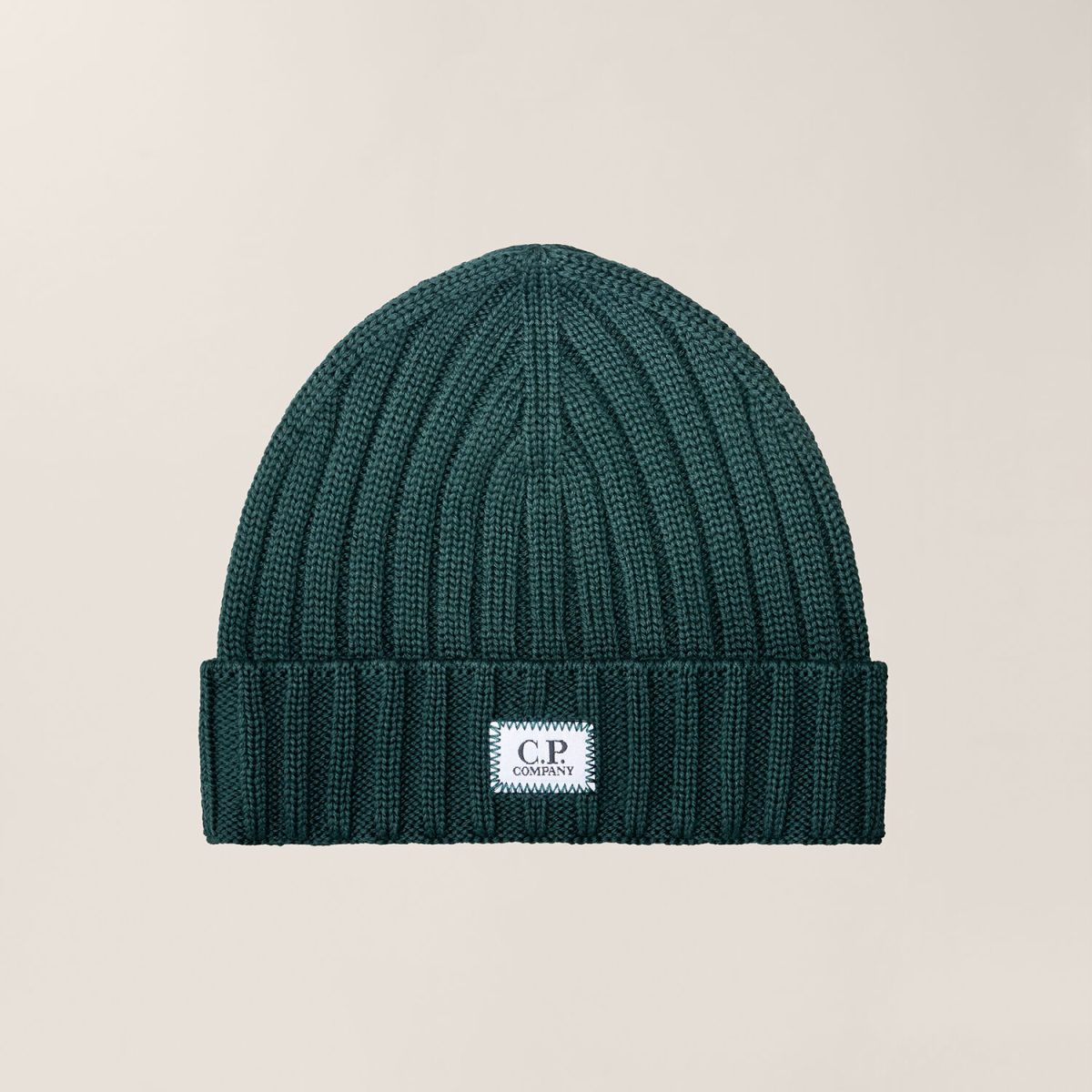 C.P. Company Extrafine Merino Wool Logo Beanie