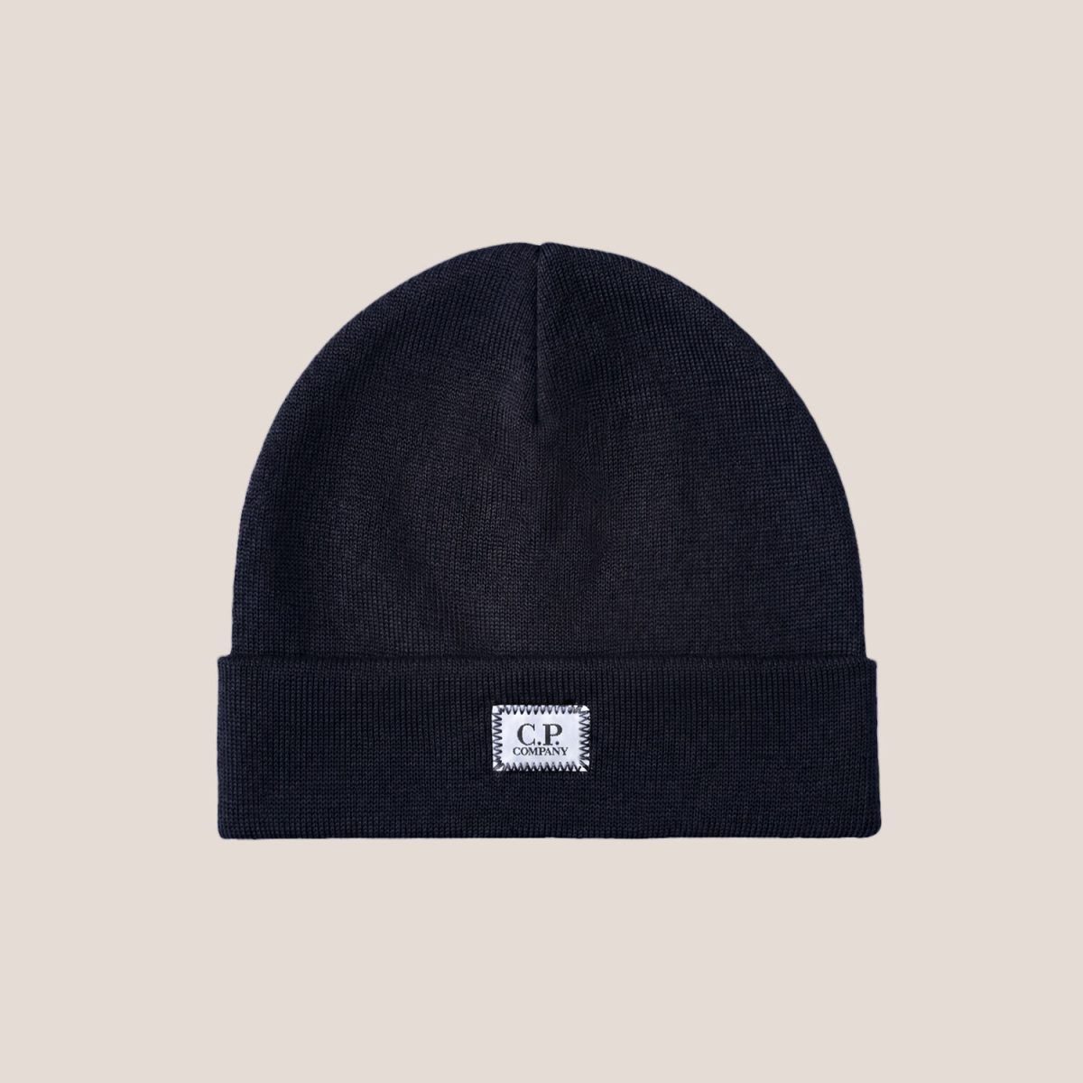 C.P. Company Extrafine Merino Wool Logo Label Beanie