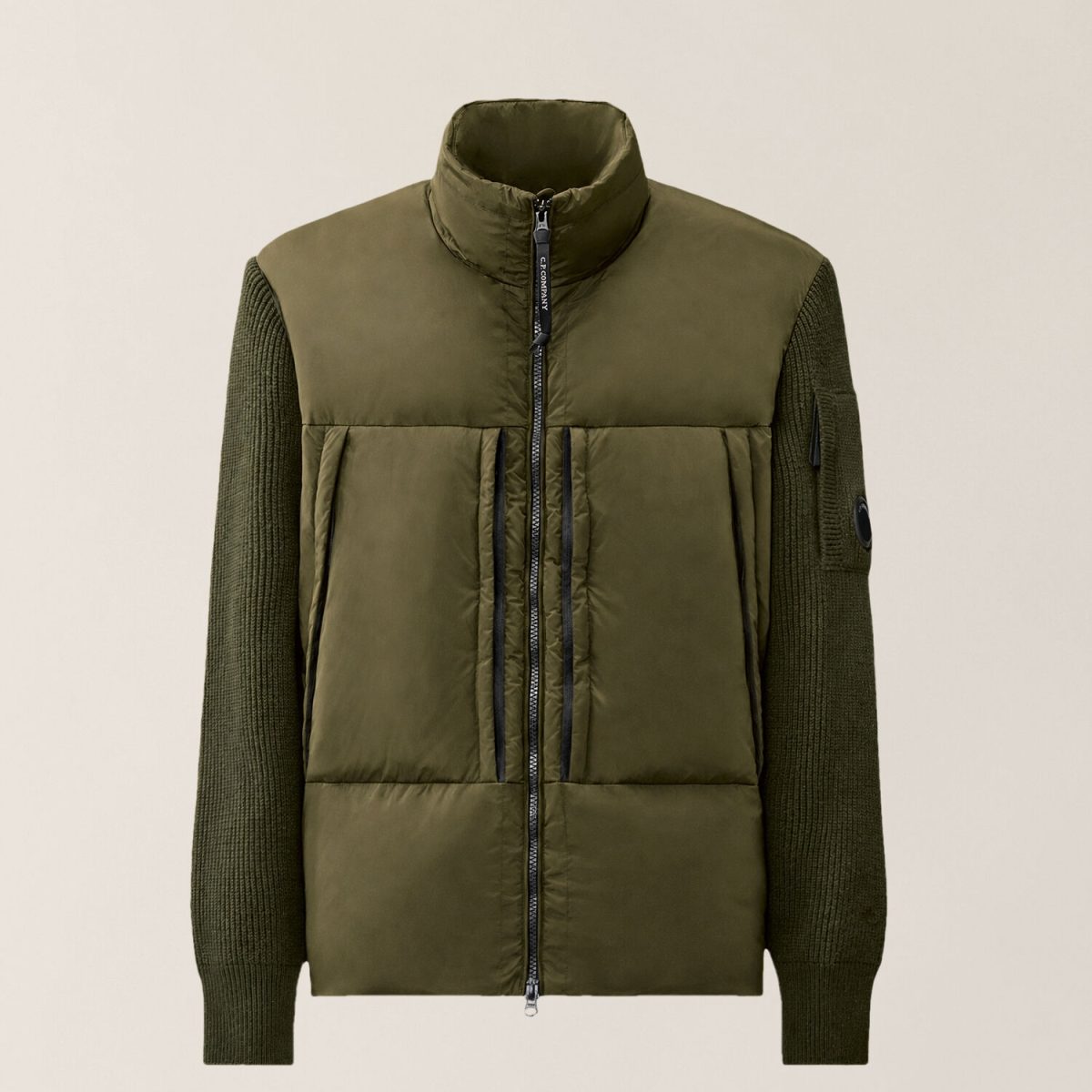 C.P. Company Extrafine Merino Wool Mixed Lens Zip Sweater
