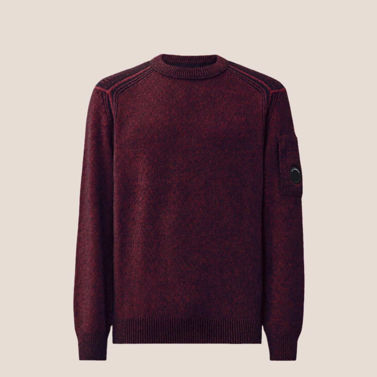 C.P. Company Fleece Knit Lens Contrast Crewneck Sweater