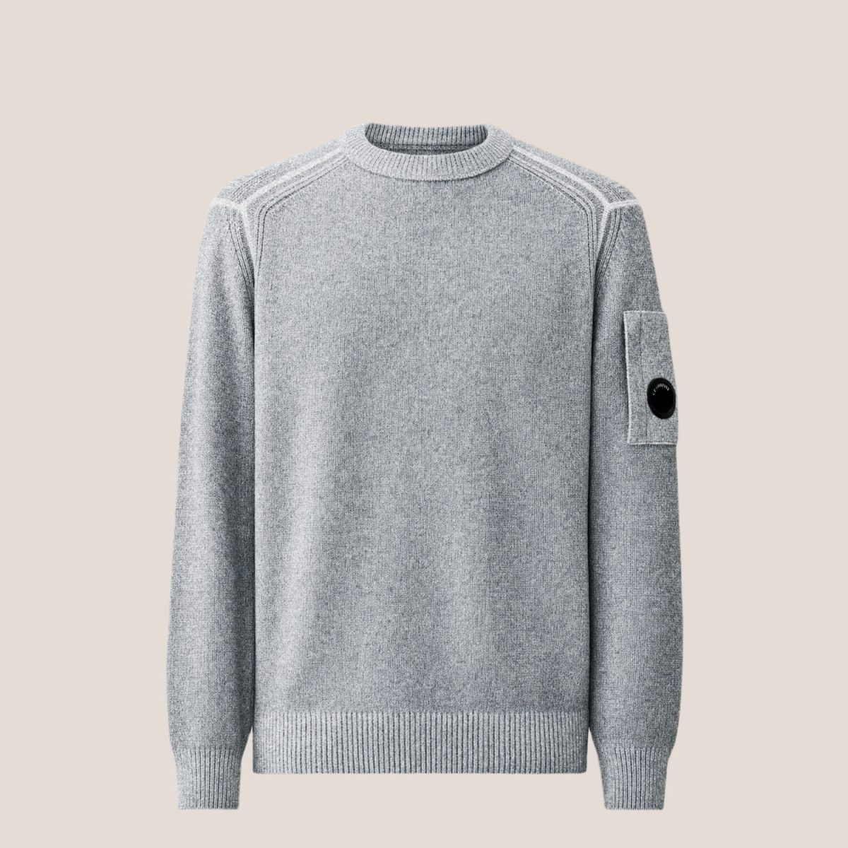 C.P. Company Fleece Knit Lens Contrast Crewneck Sweater