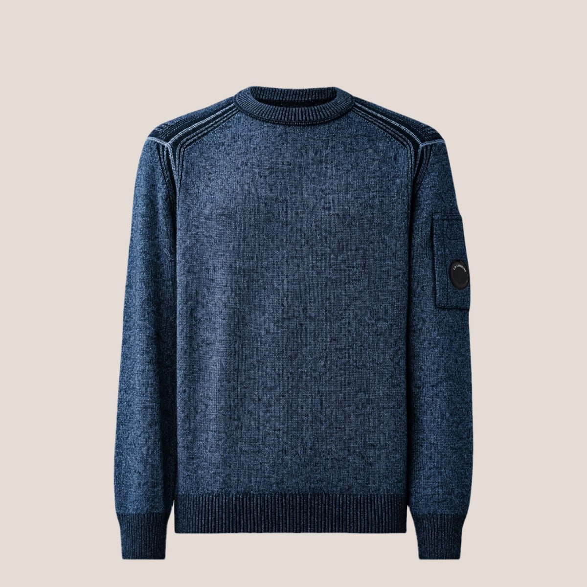 C.P. Company Fleece Knit Lens Contrast Crewneck Sweater