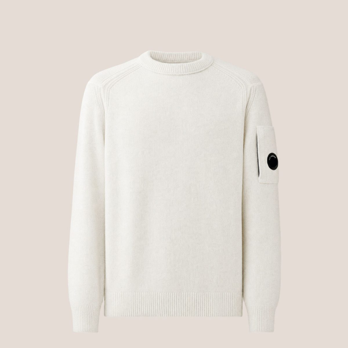 C.P. Company Fleece Knit Lens Contrast Crewneck Sweater