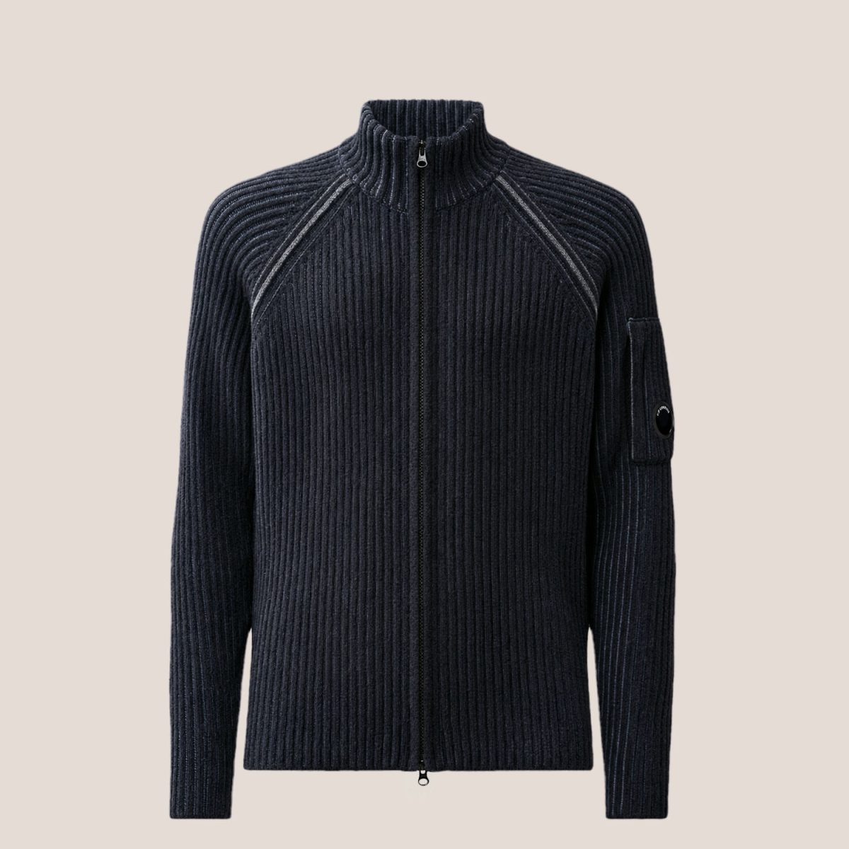 C.P. Company Fleece Knit Lens Full Zip Cardigan