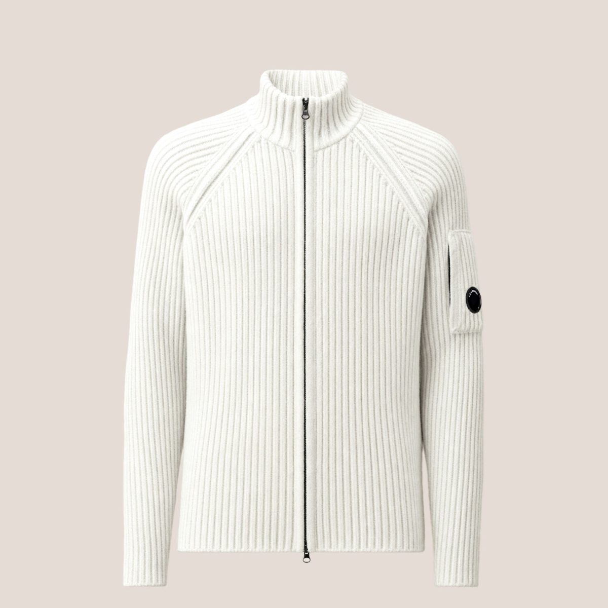 C.P. Company Fleece Knit Lens Full Zip Cardigan