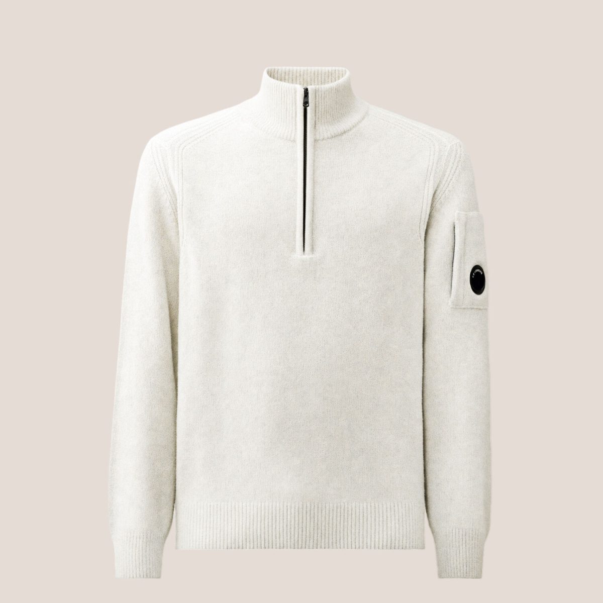 C.P. Company Fleece Knit Lens Half Zip Sweater