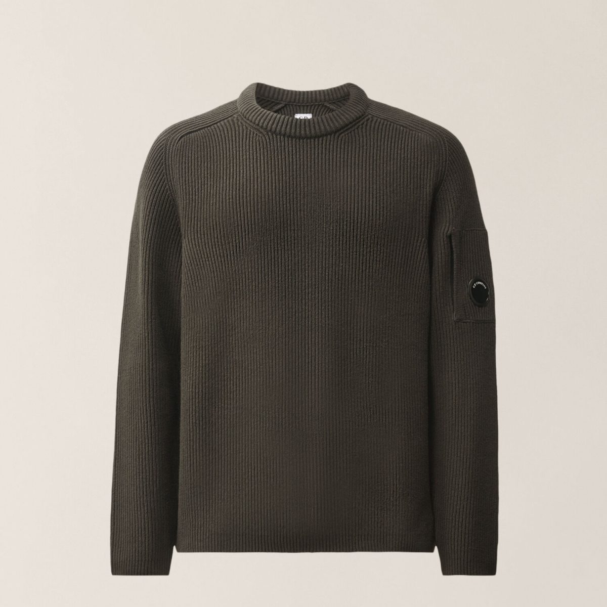 C.P. Company Full Rib Cotton Lens Crewneck Sweater