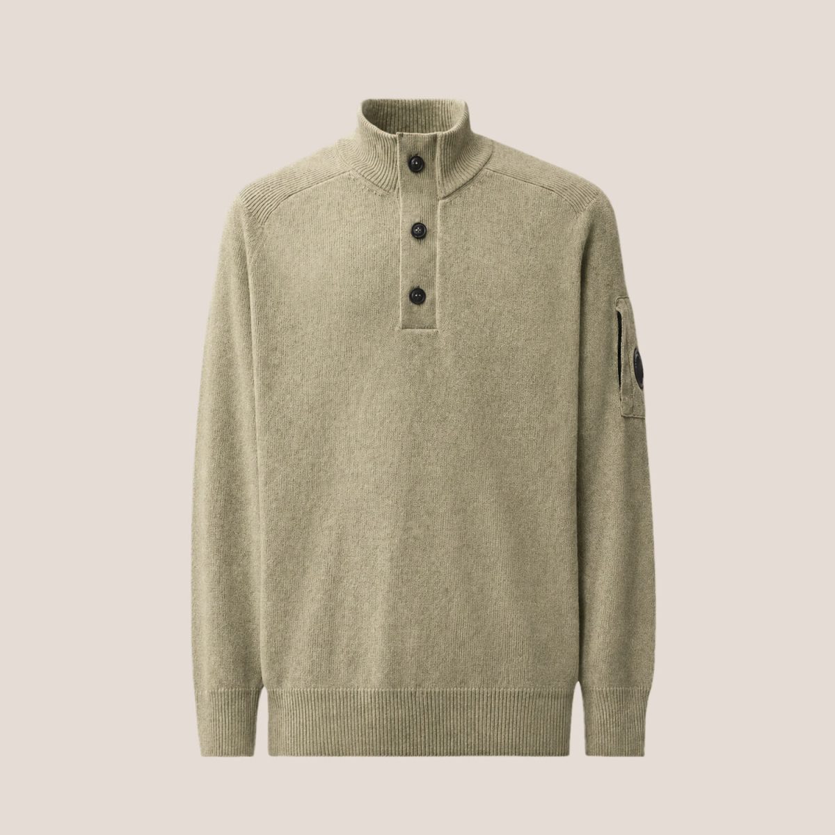 C.P. Company Lambswool Half Button Lens Sweater