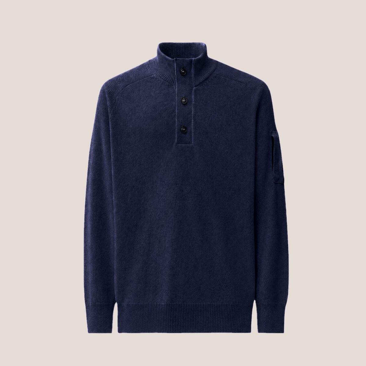 C.P. Company Lambswool Half Button Lens Sweater