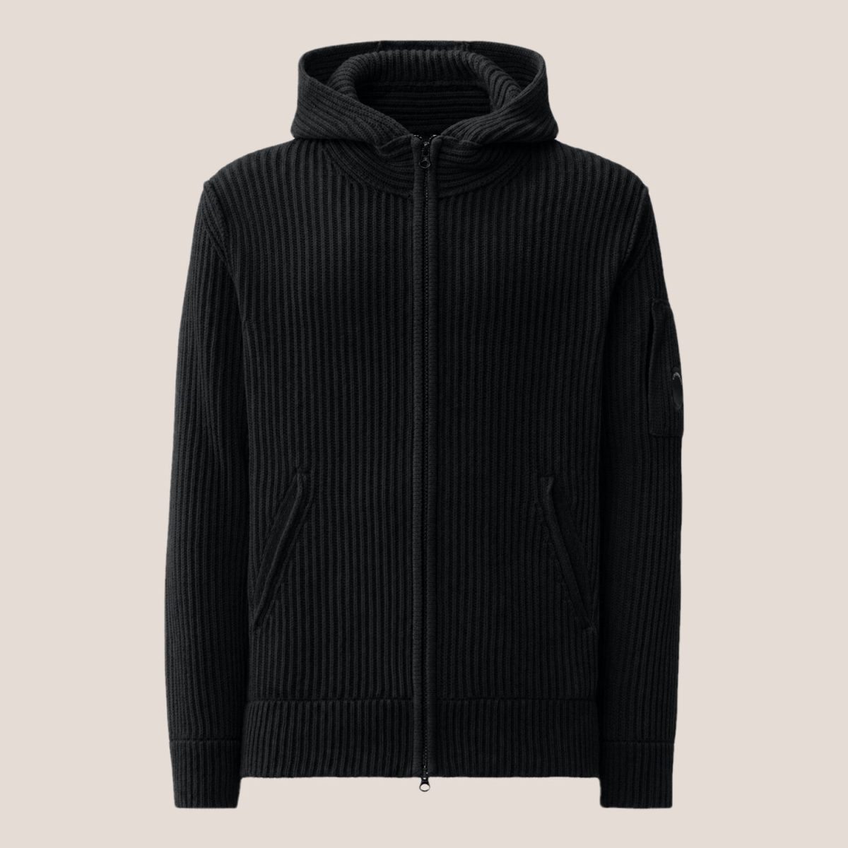 C.P. Company Lambswool Hooded Lens Zip Sweater