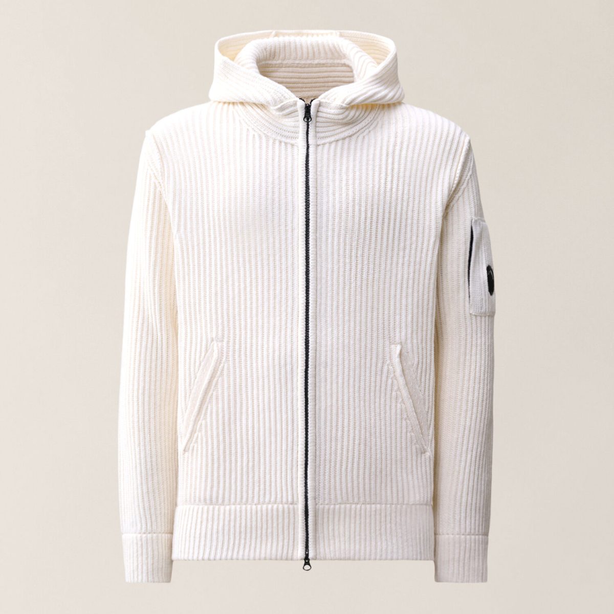 C.P. Company Lambswool Hooded Lens Zip Sweater