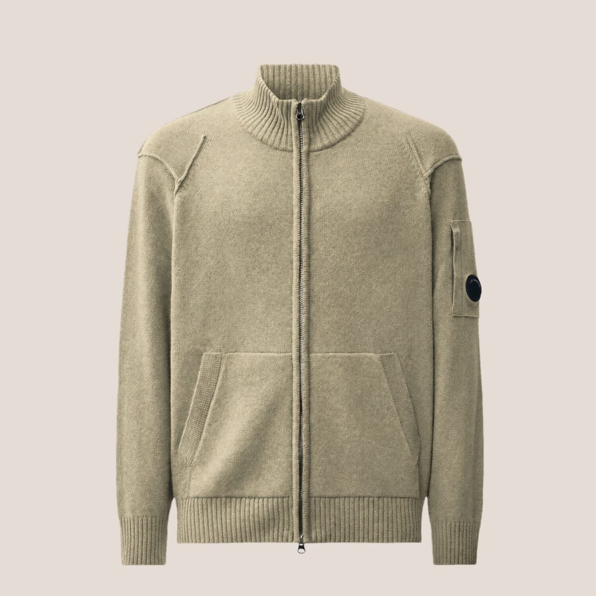 C.P. Company Lambswool Lens Full Zip Sweater