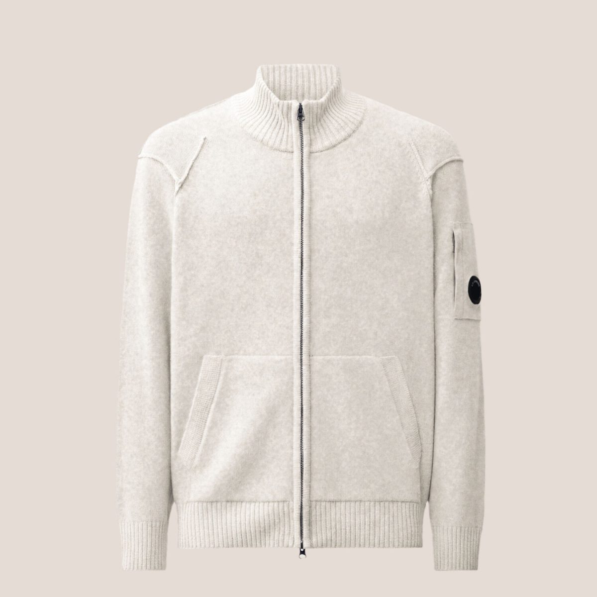 C.P. Company Lambswool Lens Full Zip Sweater
