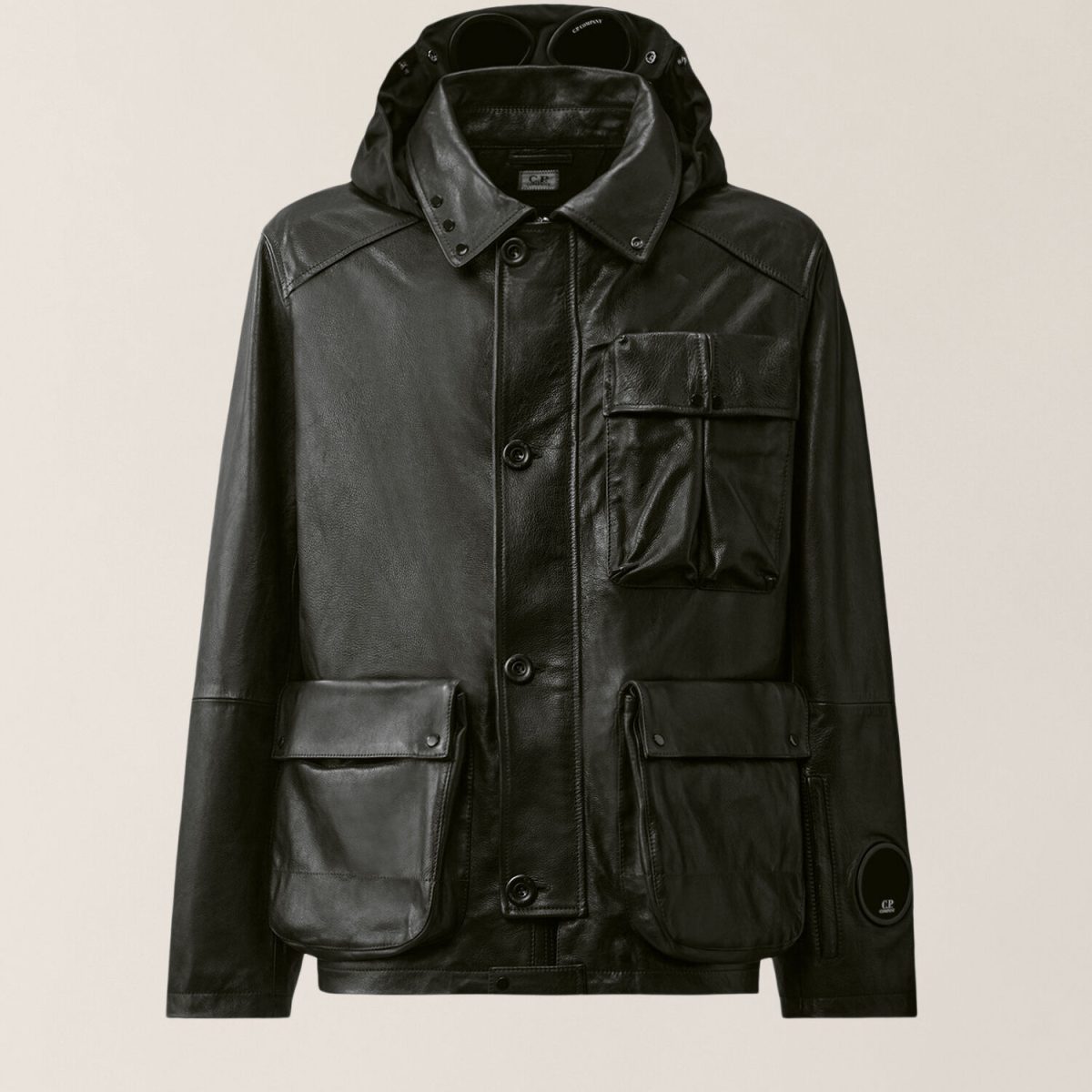 C.P. Company Leather Mixed Mille Jacket