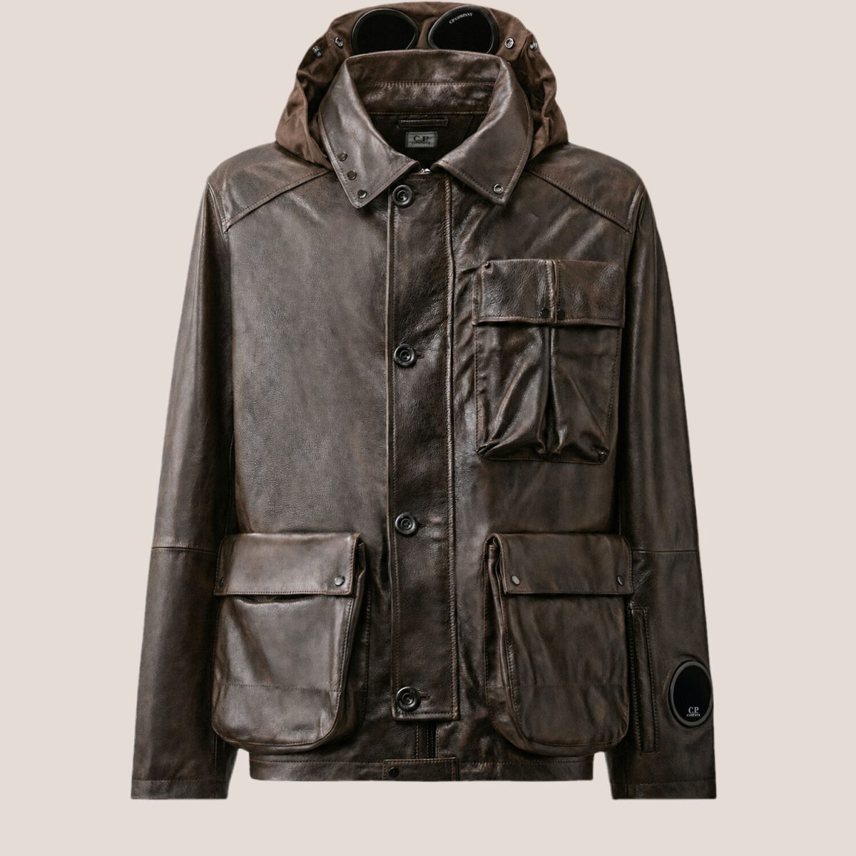 C.P. Company Leather Mixed Mille Jacket