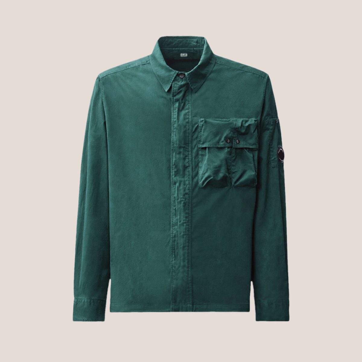 C.P. Company Organic Gabardine Long Sleeve Lens Hidden Zip Shirt