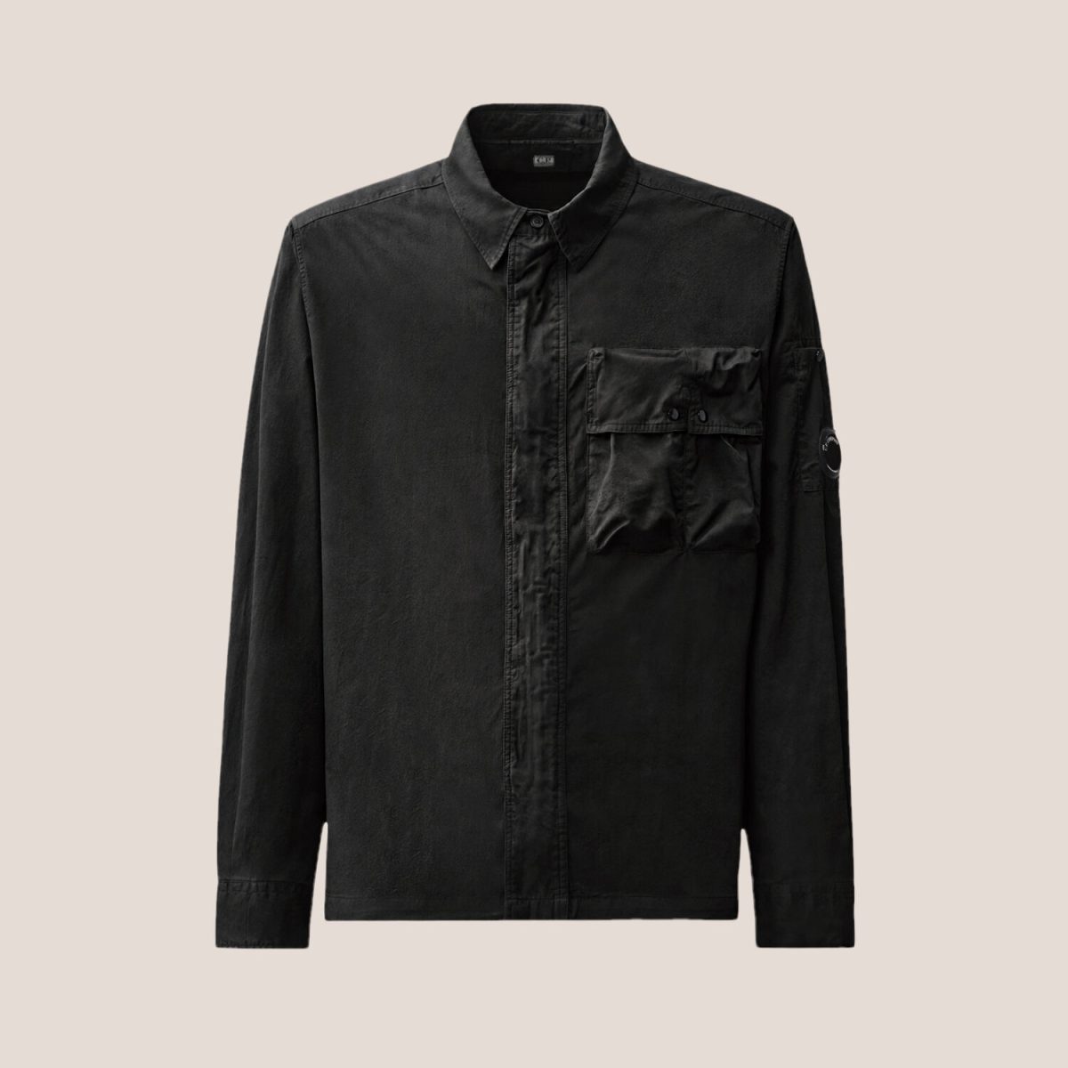 C.P. Company Organic Gabardine Long Sleeve Lens Hidden Zip Shirt