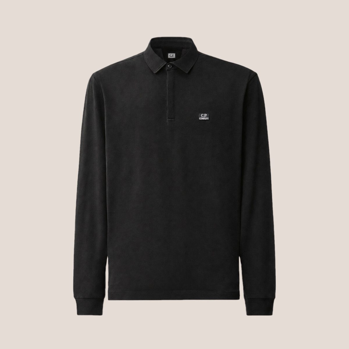 C.P. Company Stretch Piquet Long Sleeve One-Button Polo
