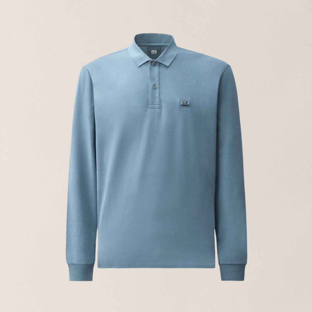 C.P. Company Stretch Piquet Long Sleeve Two-Button Polo