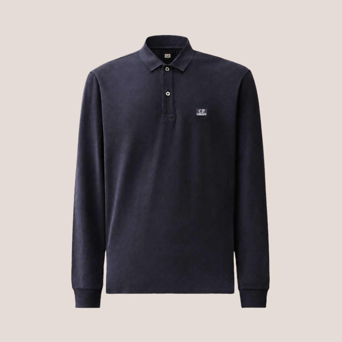 C.P. Company Stretch Piquet Long Sleeve Two-Button Polo