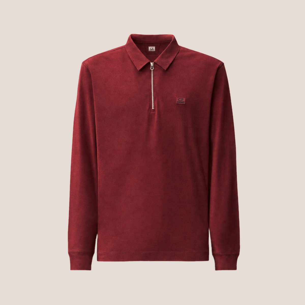 C.P. Company Stretch Piquet Long Sleeve Zip Polo