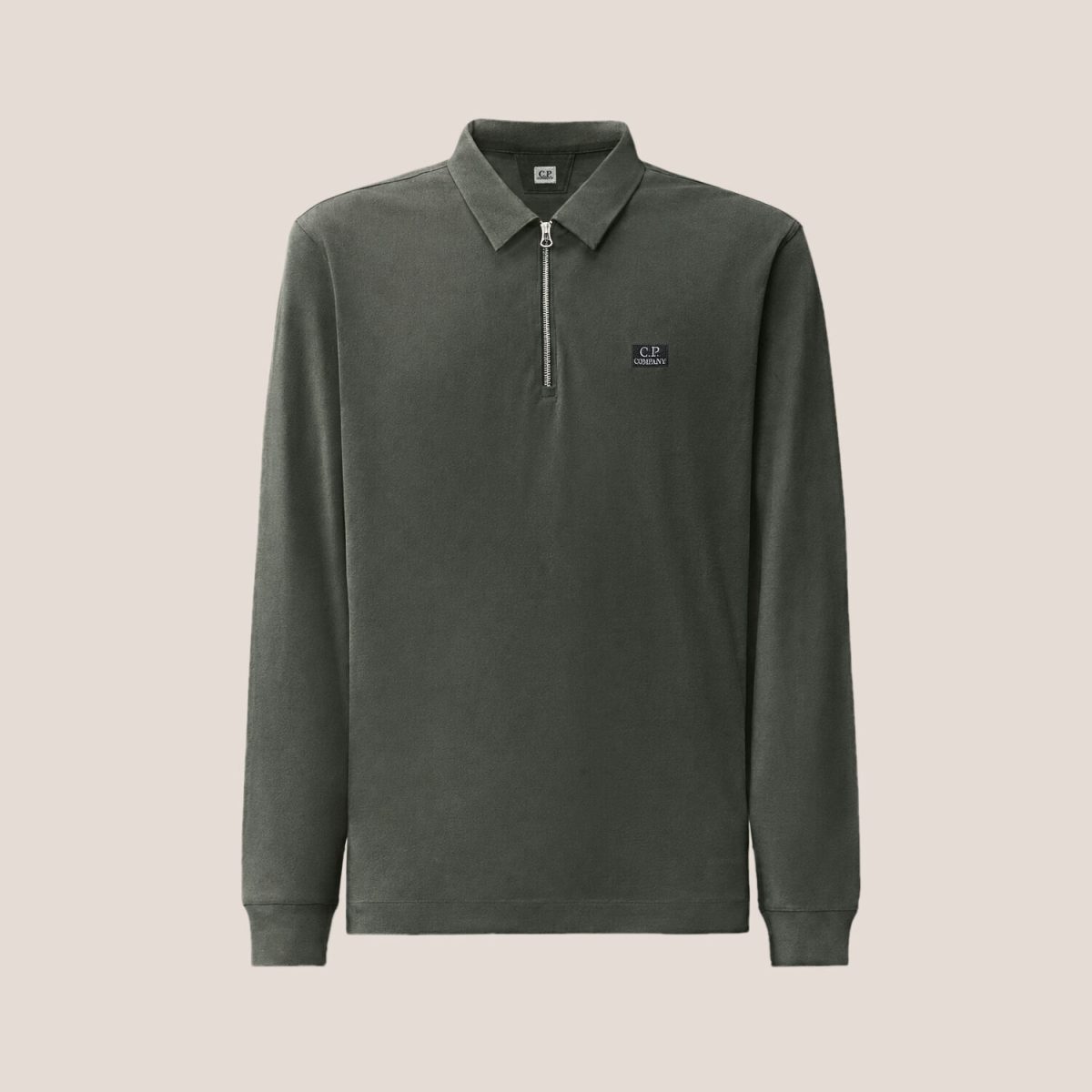 C.P. Company Stretch Piquet Long Sleeve Zip Polo