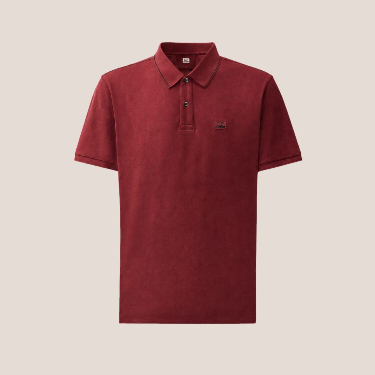 C.P. Company Stretch Piquet Short Sleeve Striped Collar Polo