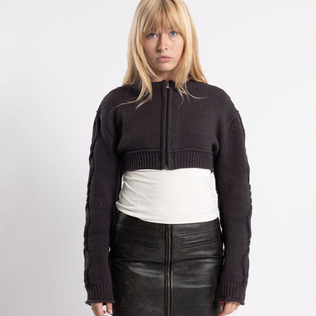 COOR Crop Zip-Up Cardigan
