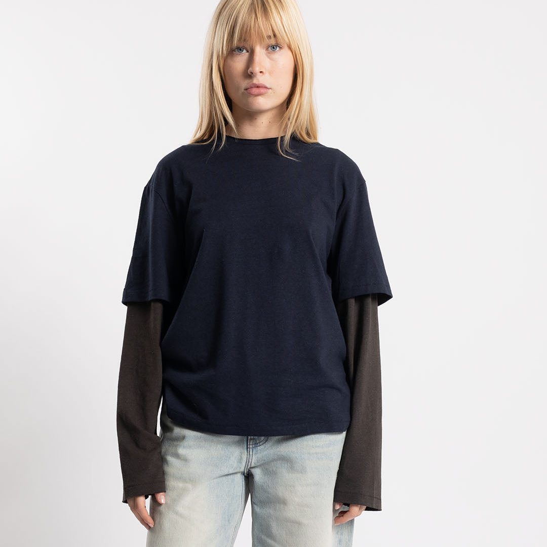 COOR Layered Mix Cut Long-Sleeve T-Shirt