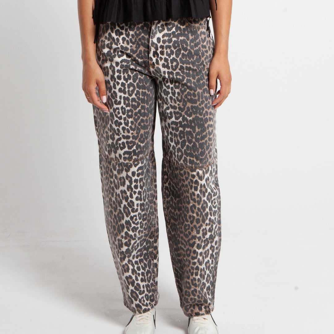 Ganni Stary Leopard Print Jeans