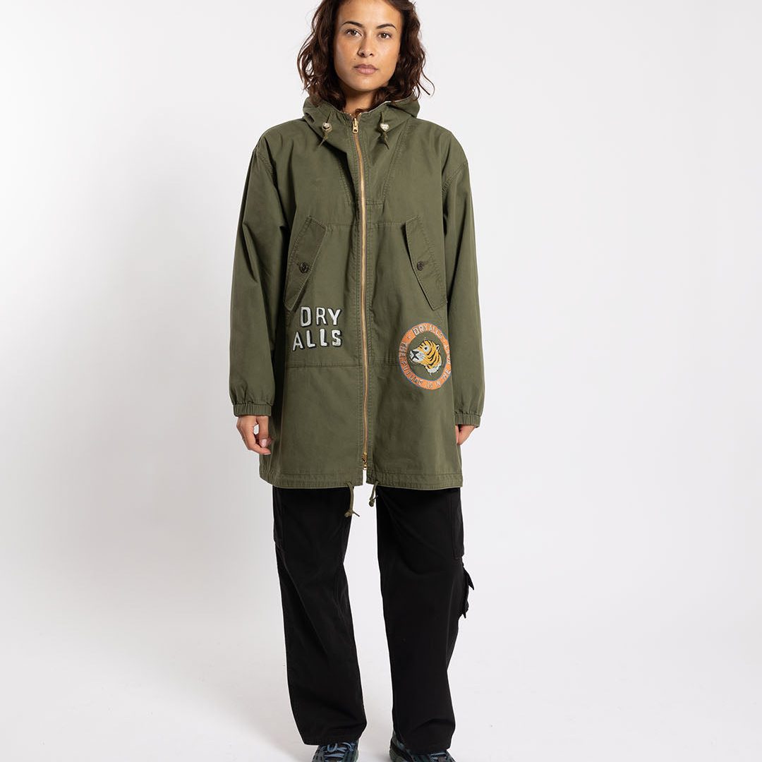 Human Made Reversible Hooded Coat Olive Drab
