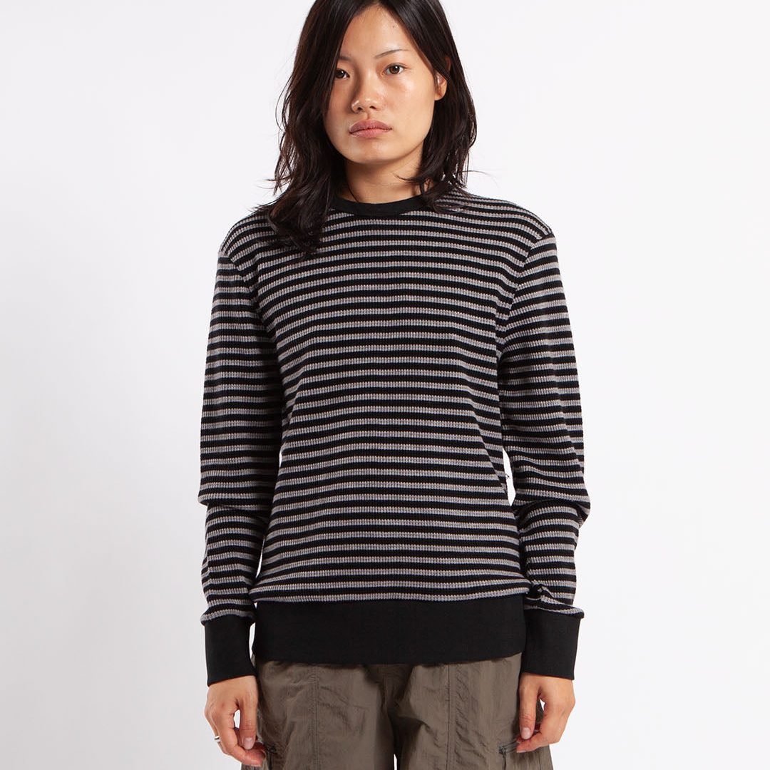 Pop Trading Company Striped Waffle Crewneck