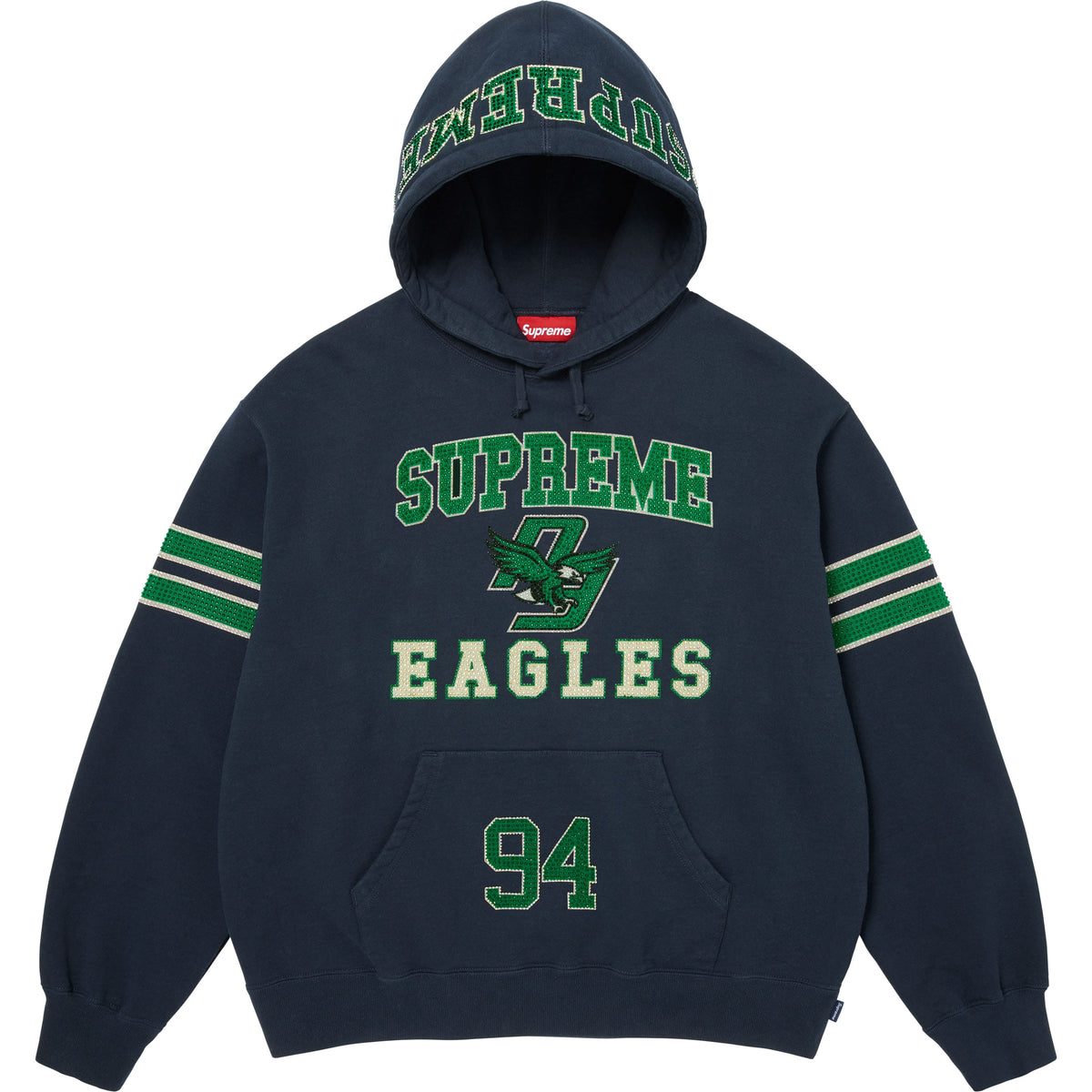Rhinestone Eagle Hooded Sweatshirt