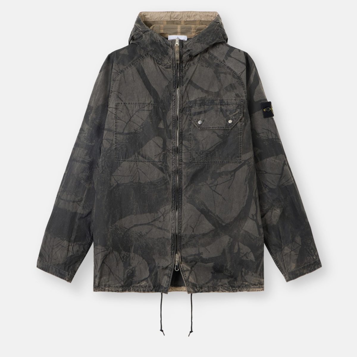 Stone Island Comfort-fit hooded zip-up overshirt with wind resistance